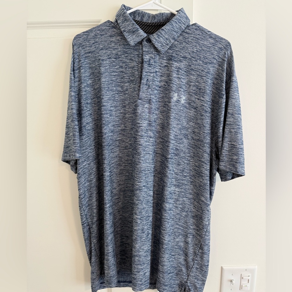 Mens Under Armour Golf Polo - Heather Blue - XL
